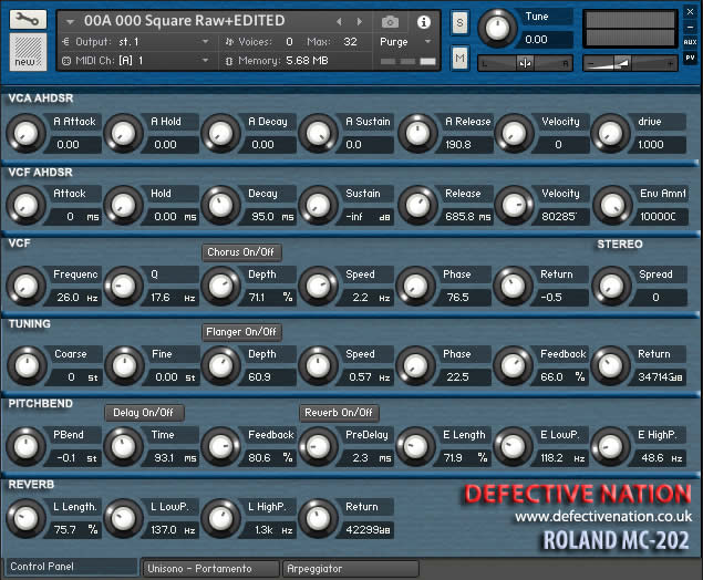 Roland MC-202 MicroComposer Kontakt interface